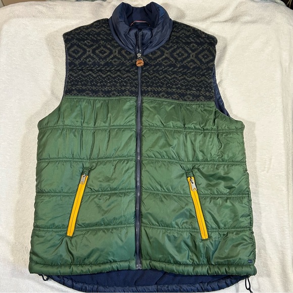 Tommy Hilfiger Puffy Vest Wool Blend Green Four Zip Xl - Picture 1 of 6